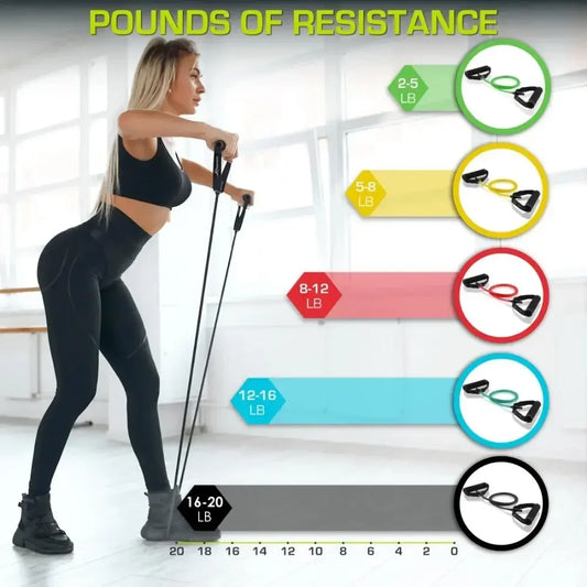 Tube Resistance Bands Set with Handles for Home Gym Workouts - Strength Training & Physical Therapy