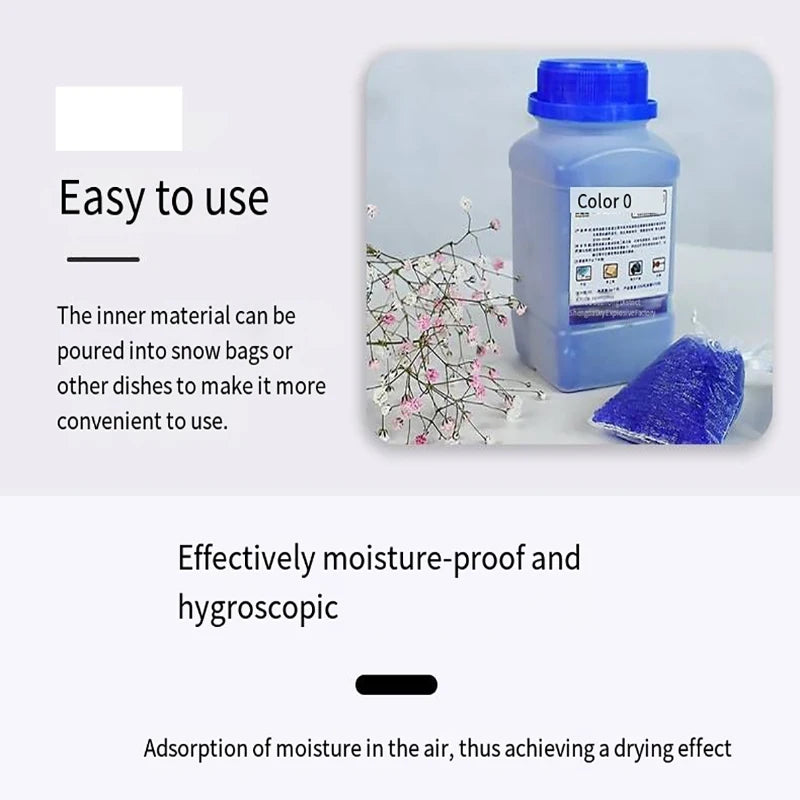 500g Reusable Silica Gel Beads - Waterproof Moisture Absorber Desiccant