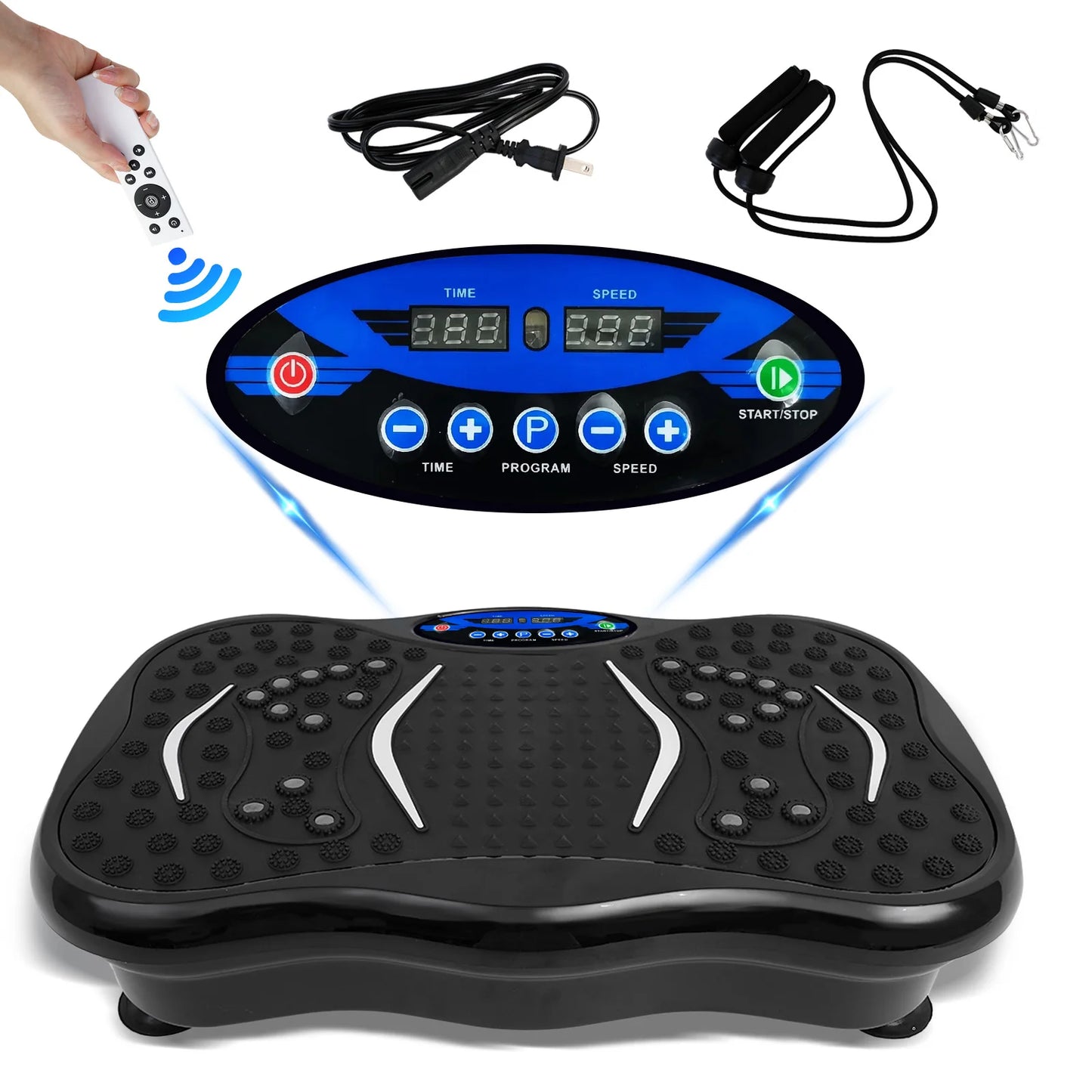 Vibration Plate Exercise Machine ~ Full Body Workout ~ Power Vibration Includes Resistance Bands ~ Fitness Equipment ~ Weight Loss