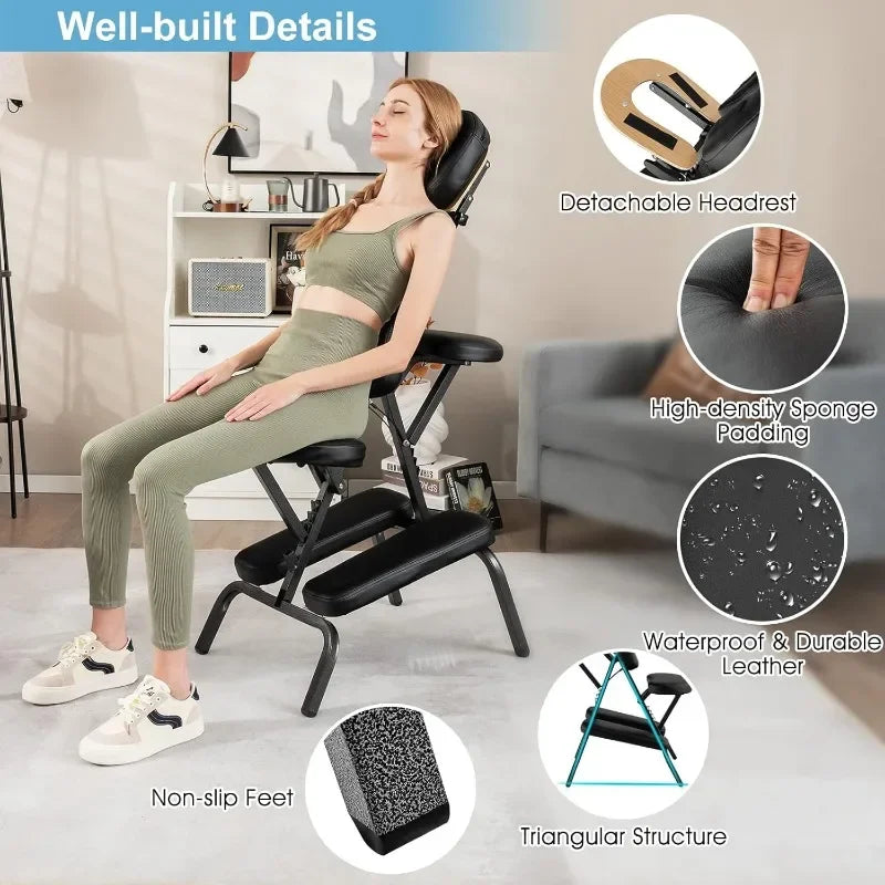 Portable Massage Chair - Lightweight Travel Spa Chair with Carrying Bag