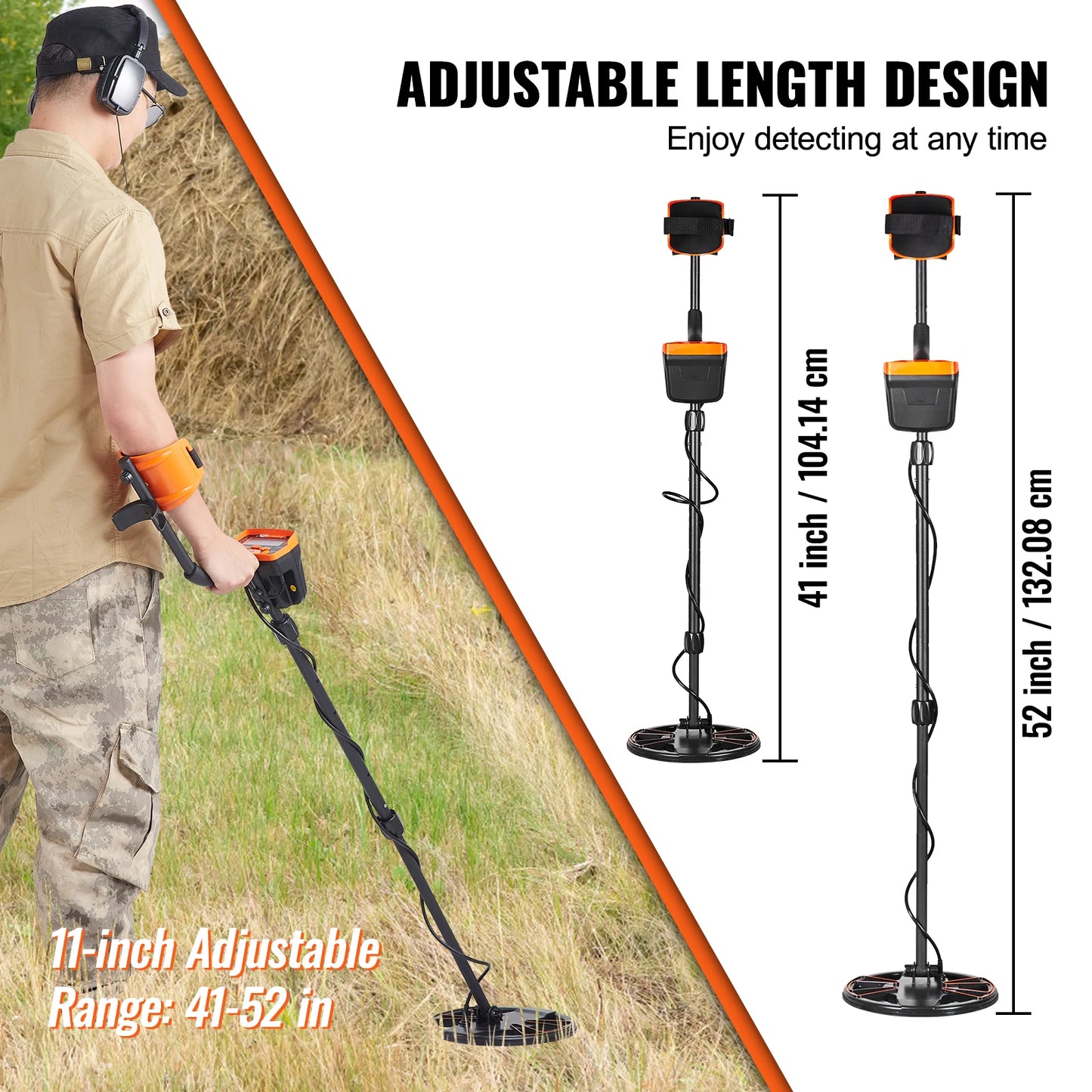 10-Inch Metal Detector for Adults & Kids — 7 Modes, LCD Display, IP68 Waterproof | StriveRiseFit