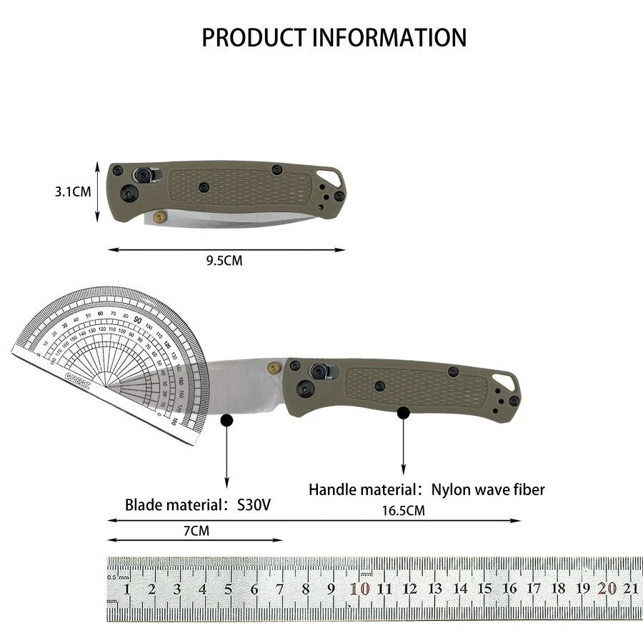 BM 533 Compact Folding Knife - S30V Steel EDC & Outdoor Survival Tool