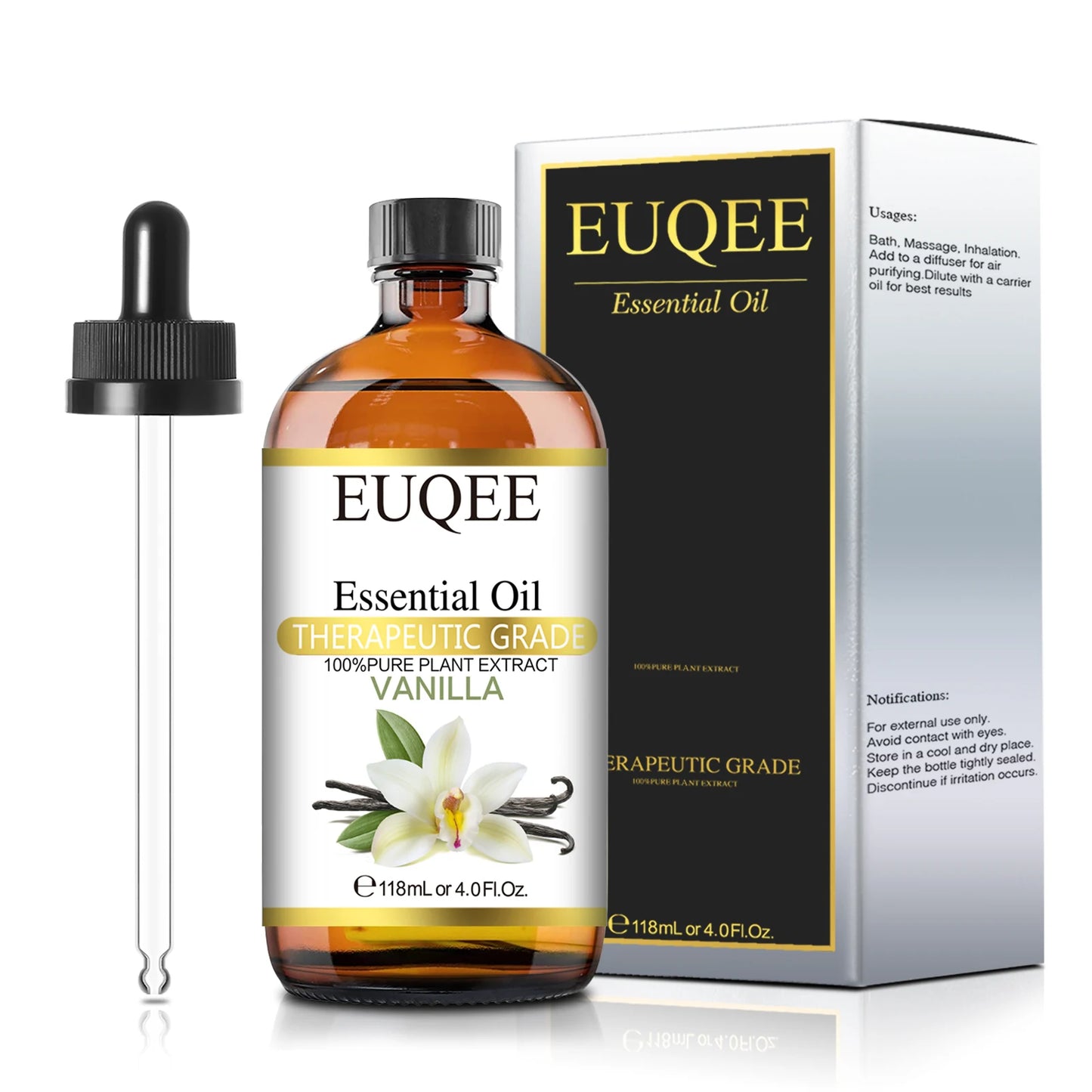 EUQEE 118ML Large Bottle of Essential Oil For Aroma Therapy Humidifier, DIY Soap, Massage