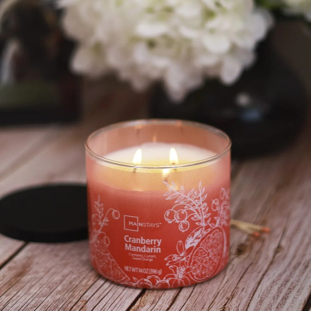 Triple Wick Ombre Wrap Scented Candle Cranberry Mandarin | StriveRiseFit