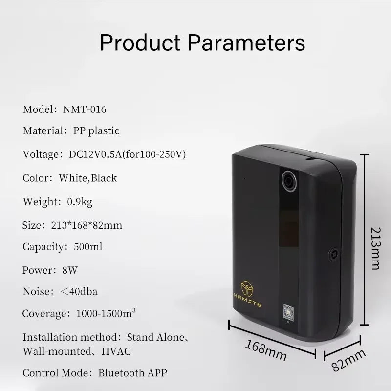 NAMSTE Bluetooth Diffuser 1500m³ Electric Essential Oils Air Freshener 500ML Capacity HVAC Fragrance Flavoring
