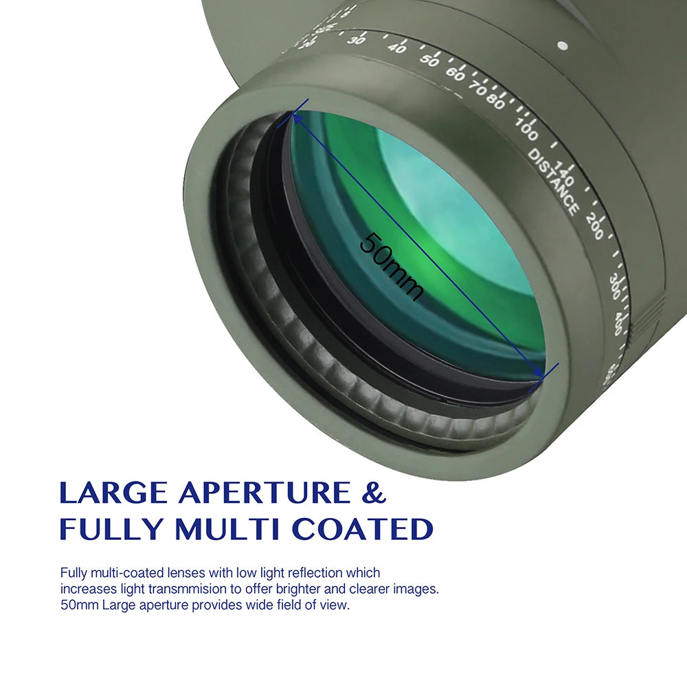 10x50 Marine Binoculars | Green | BAK4 Prism, FMC Lens, Illuminated Compass & Rangefinder, IPX6 Waterproof