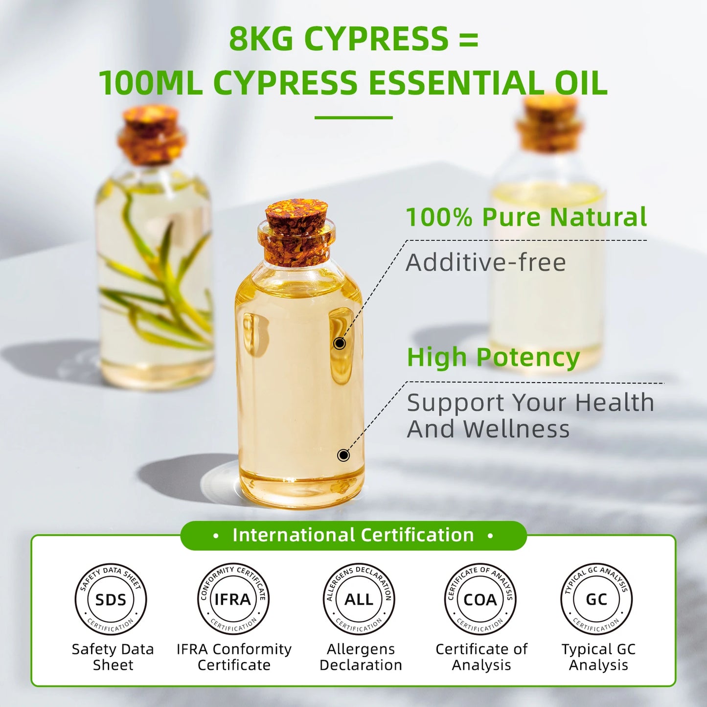 Cypress Essential Oil - 100% Pure Therapeutic Grade for Aromatherapy & Stress Relief