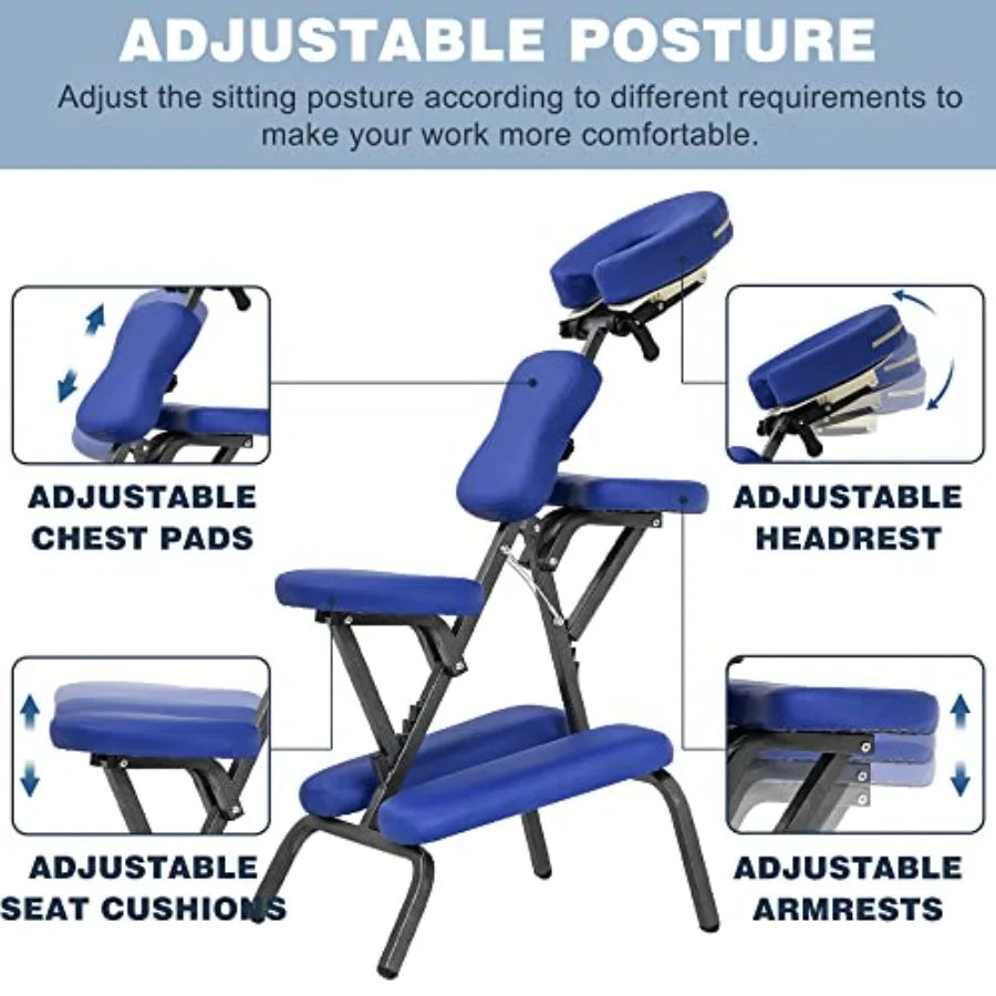 Portable Foldable Massage Chair | Adjustable Face Cradle, High-Density Cushion, Tattoo & Spa
