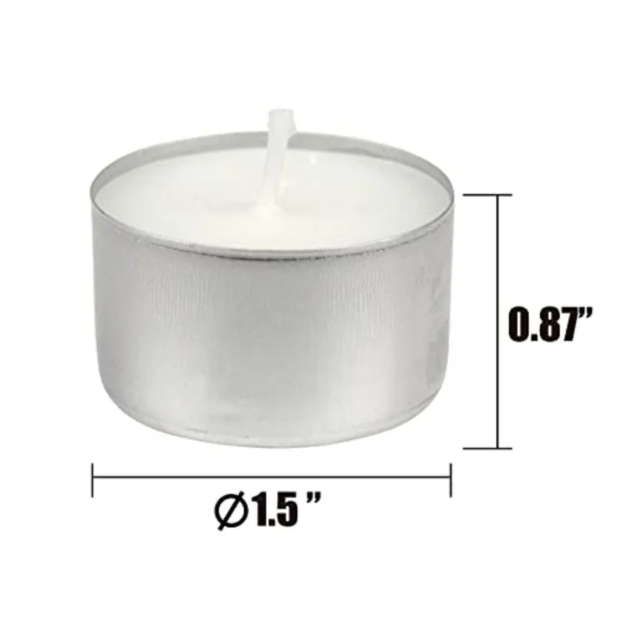 Unscented 8-Hour Extended Burn Tea Light Candles Bulk Pack | StriveRiseFit