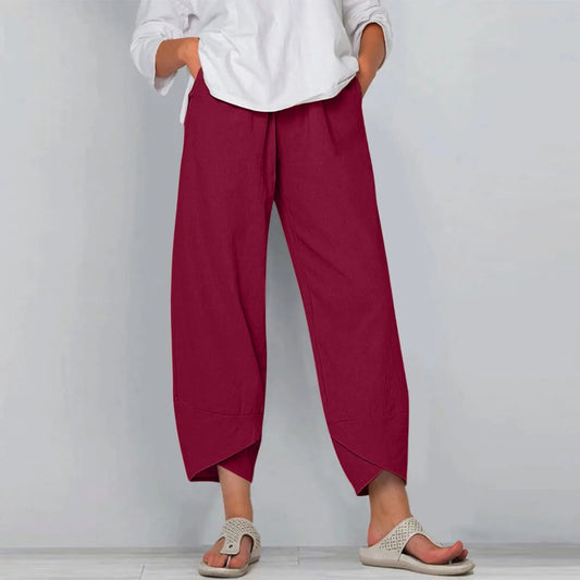 Streetwear Women Clothes Women Pants ~ Joggers Cotton / Linen Casual Autumn Elegant