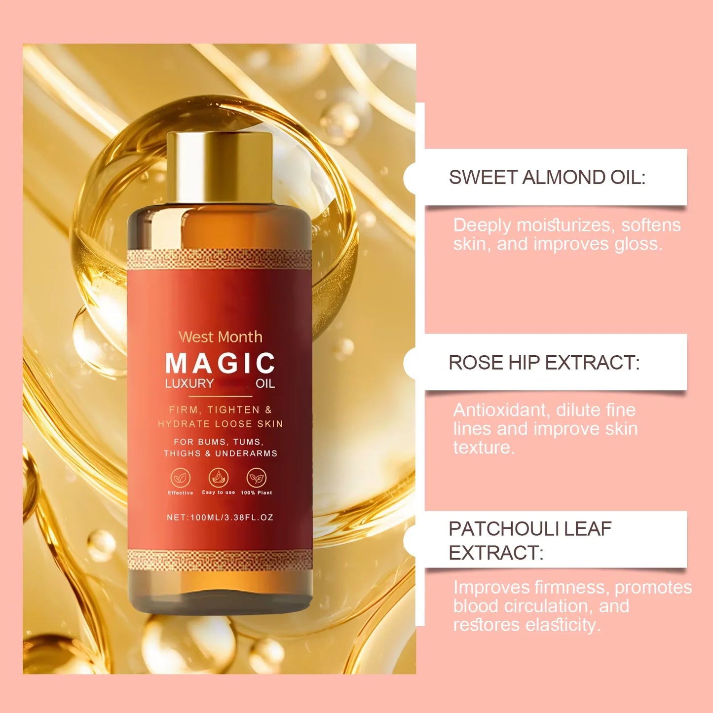 Firming & Moisturizing Body Oil 100ml — Lifting, Tightening & Skin Repair | StriveRiseFit