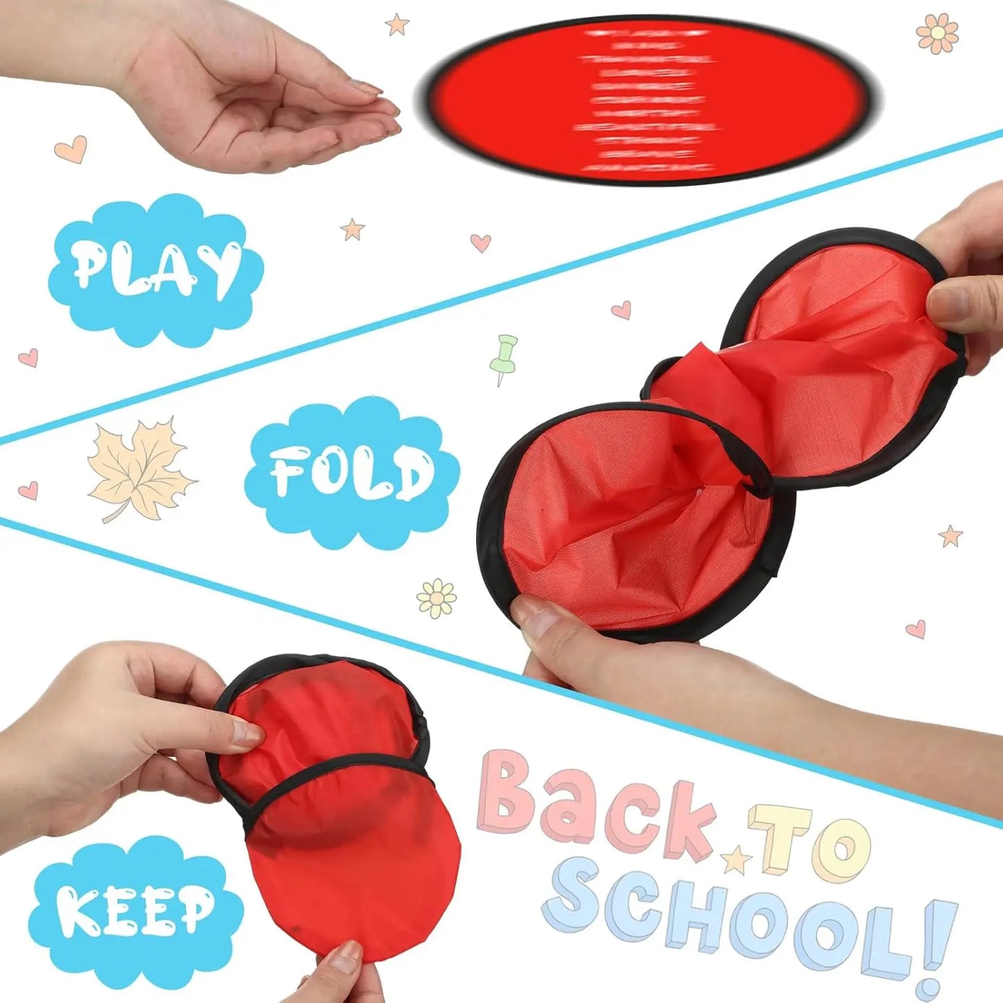 24-Piece Foldable Flying Disc Fans Set, 8 Colors for Parties, Outdoor Games & Prizes | StriveRiseFit