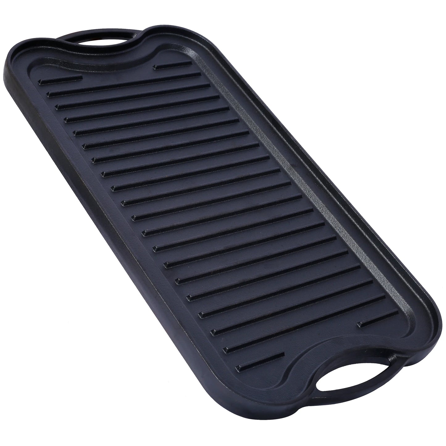 Cast Iron Reversible Grill Pan | 20x10", Pre-Seasoned, Flat & Ribbed, Induction & Campfire | StriveRiseFit