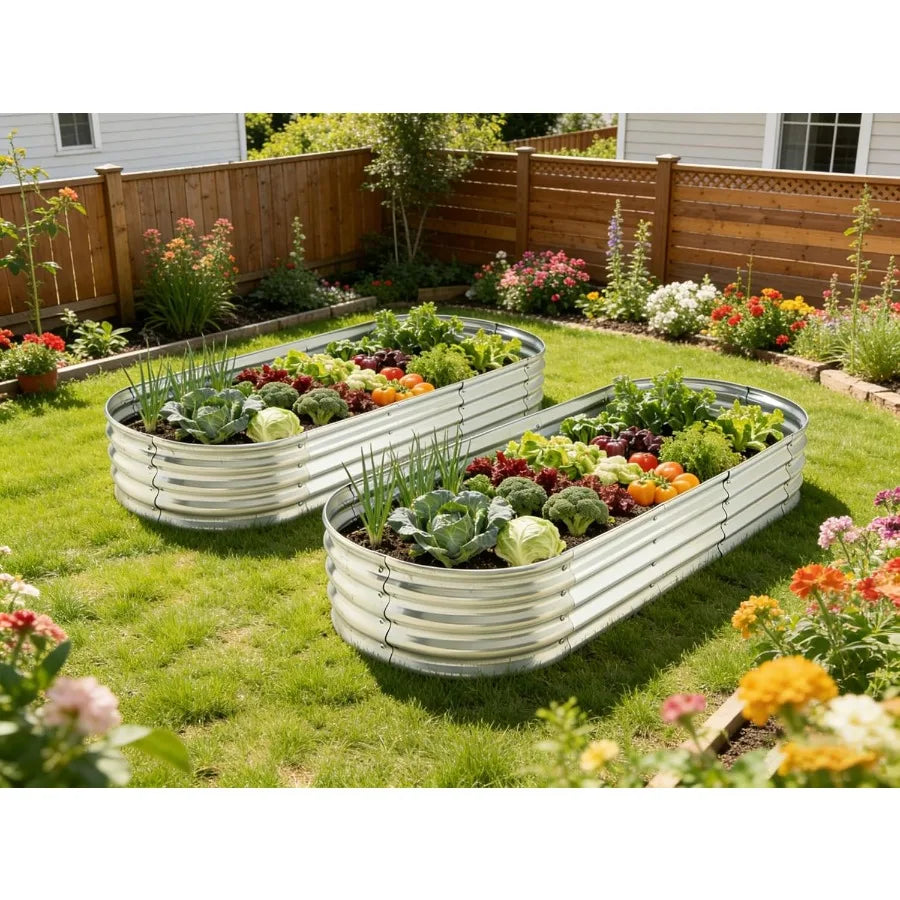 2-Pack Metal Raised Garden Bed — 6 ft × 2 ft Elevated Planter | StriveRiseFit
