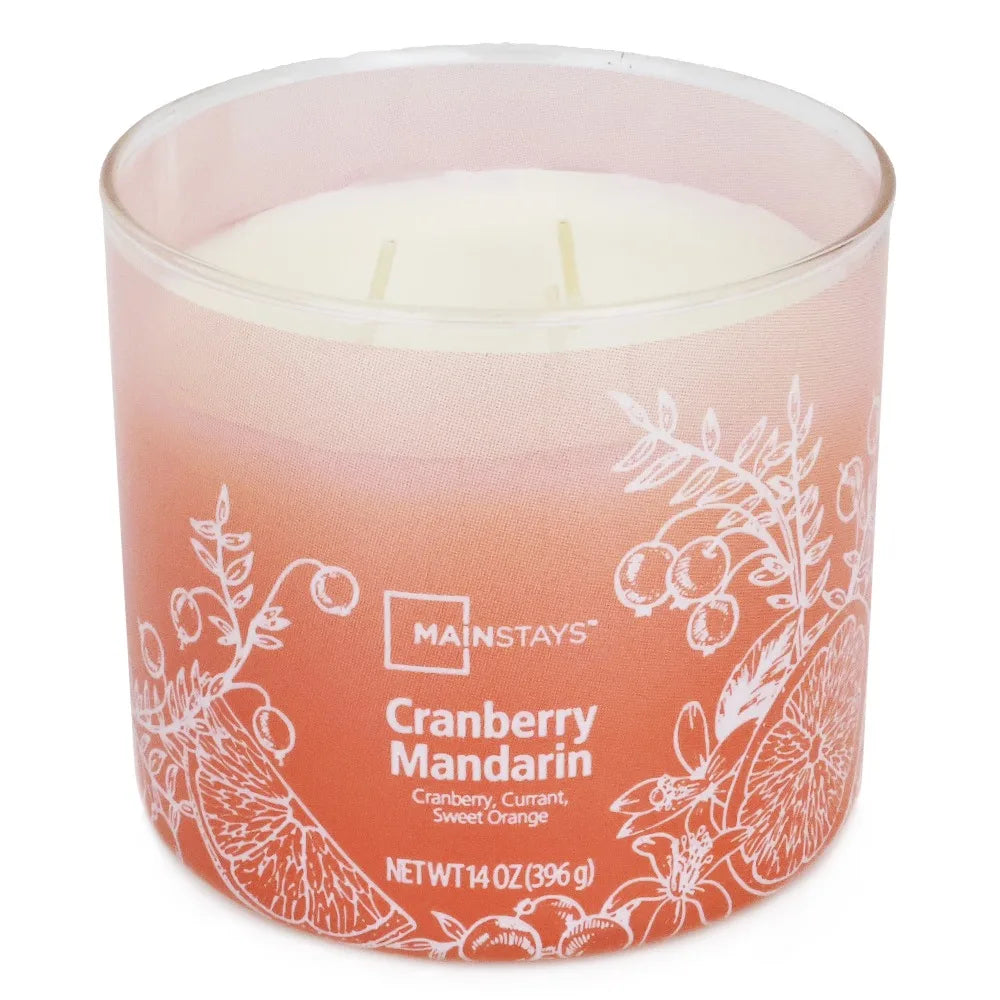 Triple Wick Ombre Wrap Scented Candle Cranberry Mandarin | StriveRiseFit