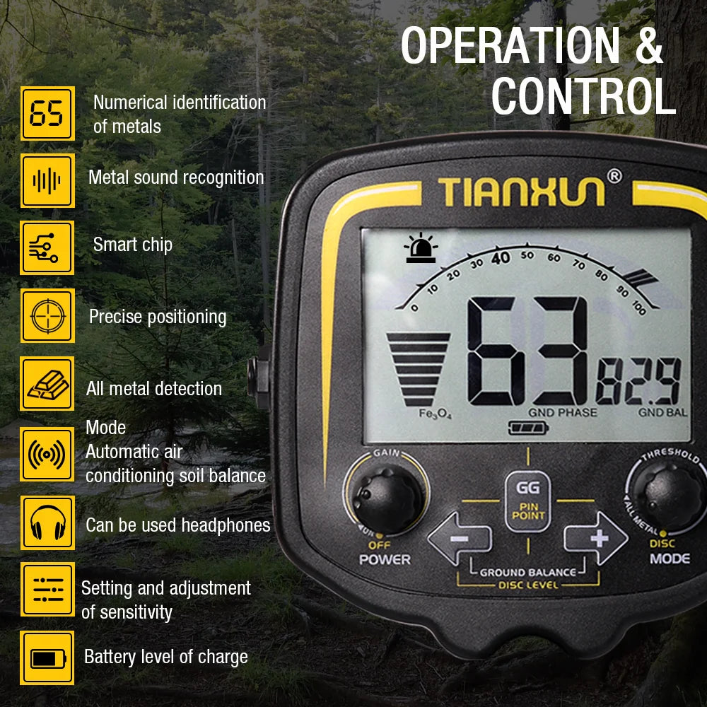 TX-850 Underground Metal Detector — 2.5m Depth, 7 Modes, 11" DD Coil | StriveRiseFit