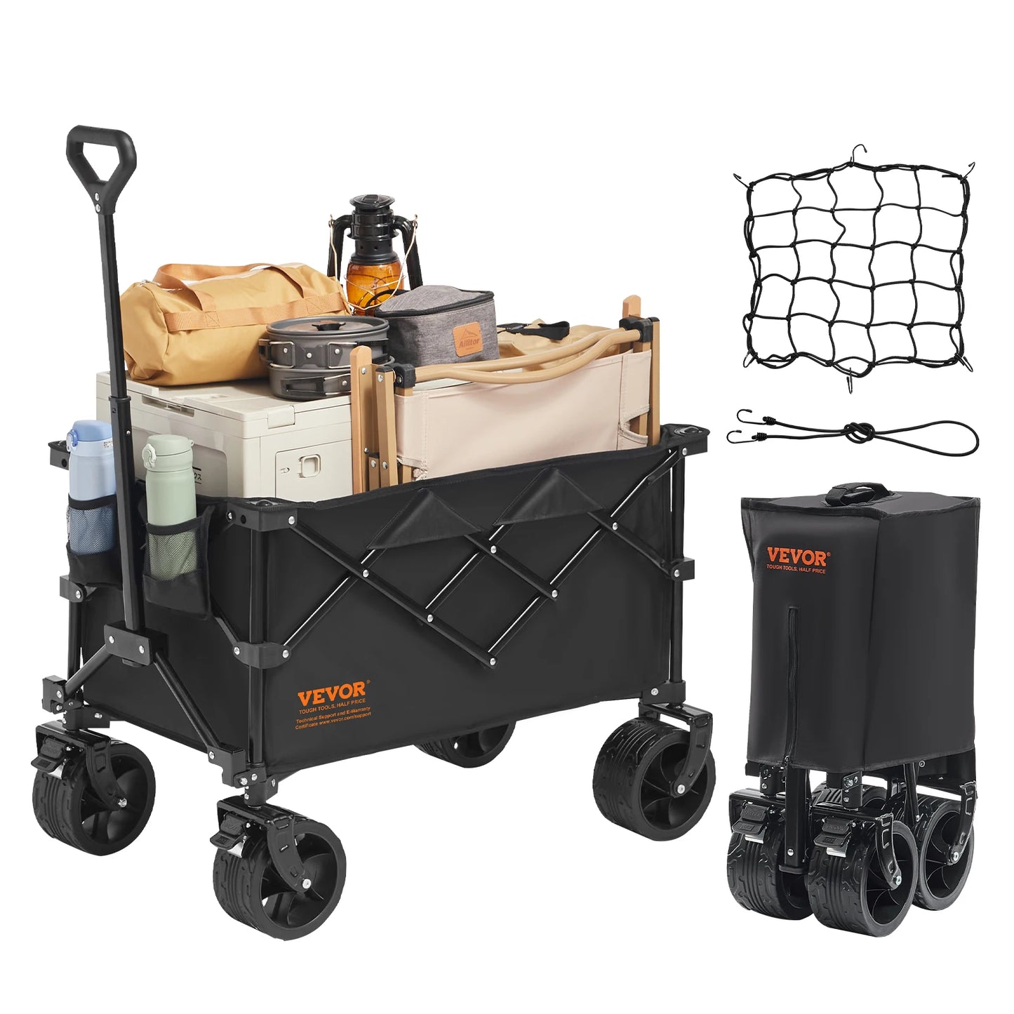 Collapsible Folding Wagon Cart with All-Terrain Wheels | StriveRiseFit