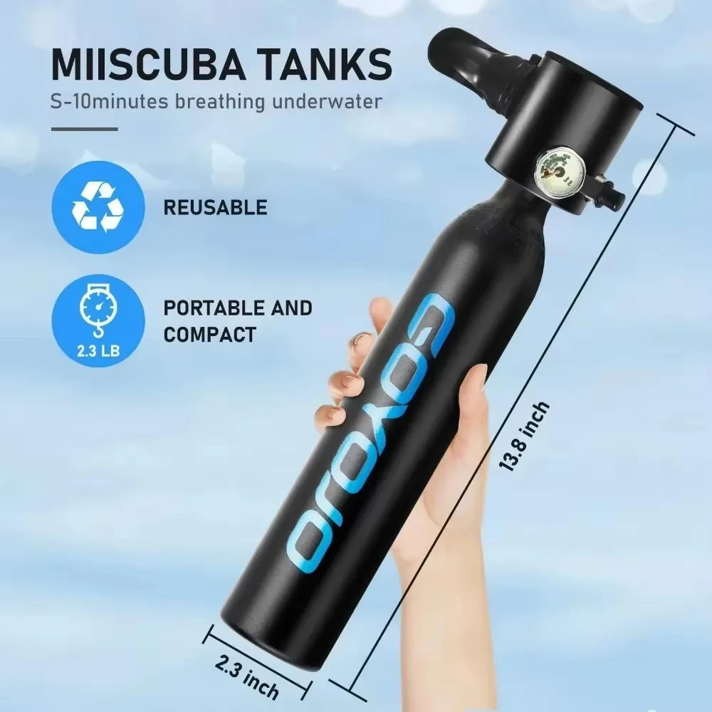 Mini Scuba Tank Kit 2x0.5L with Pump Goggles & Bags 3000PSI Diving Cylinder for Emergency & Rescue | StriveRiseFit