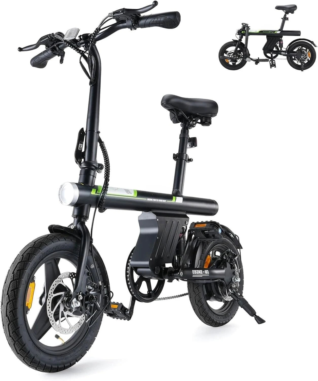 Electric Bike for Adult 500W Motor, 20 mph Folding Ebike, 14"/16"/20" Adult Electric Bicycles with Smart Uphill