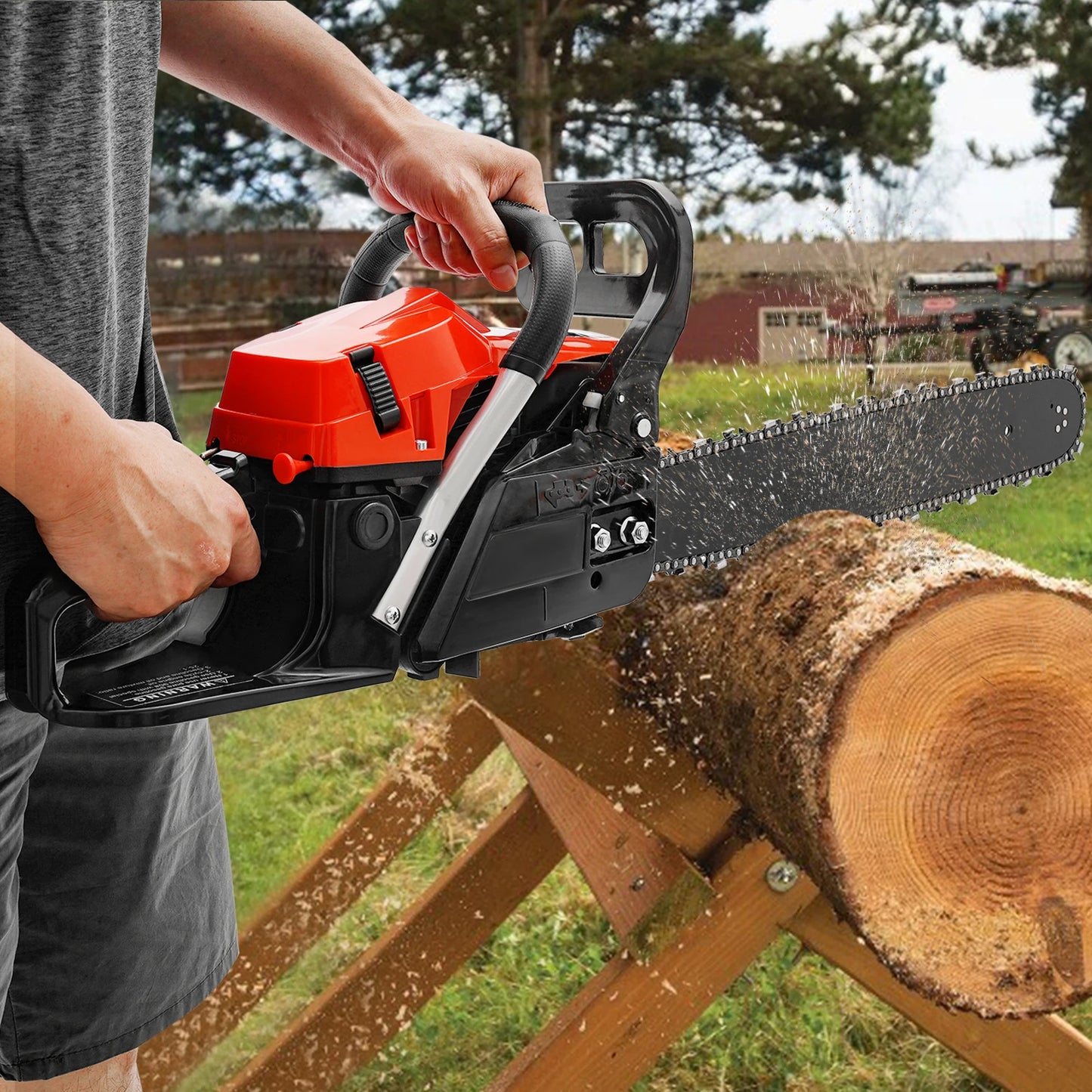20-Inch Gas Chainsaw | 58cc 2-Stroke | 3.5HP | Auto Lube | Gardens & Farms | StriveRiseFit