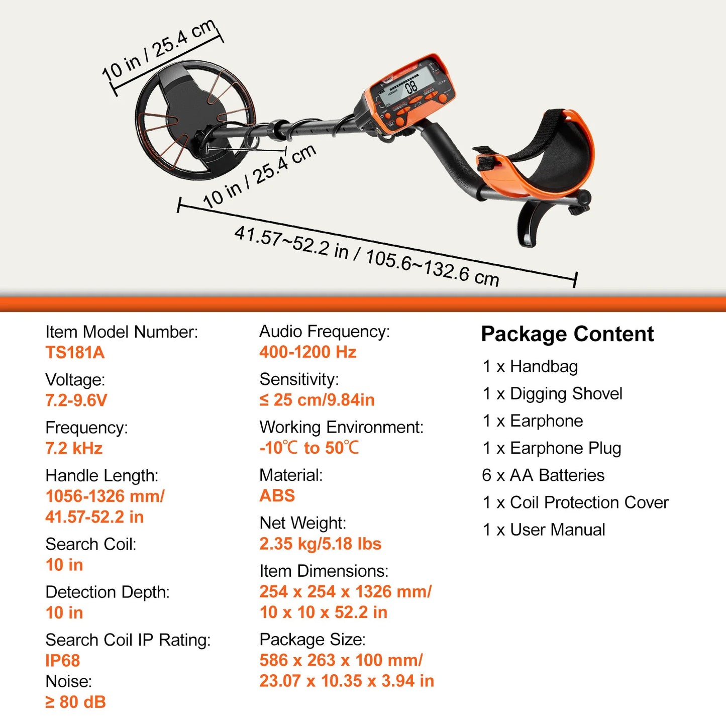 10-Inch Metal Detector for Adults & Kids — 7 Modes, LCD Display, IP68 Waterproof | StriveRiseFit