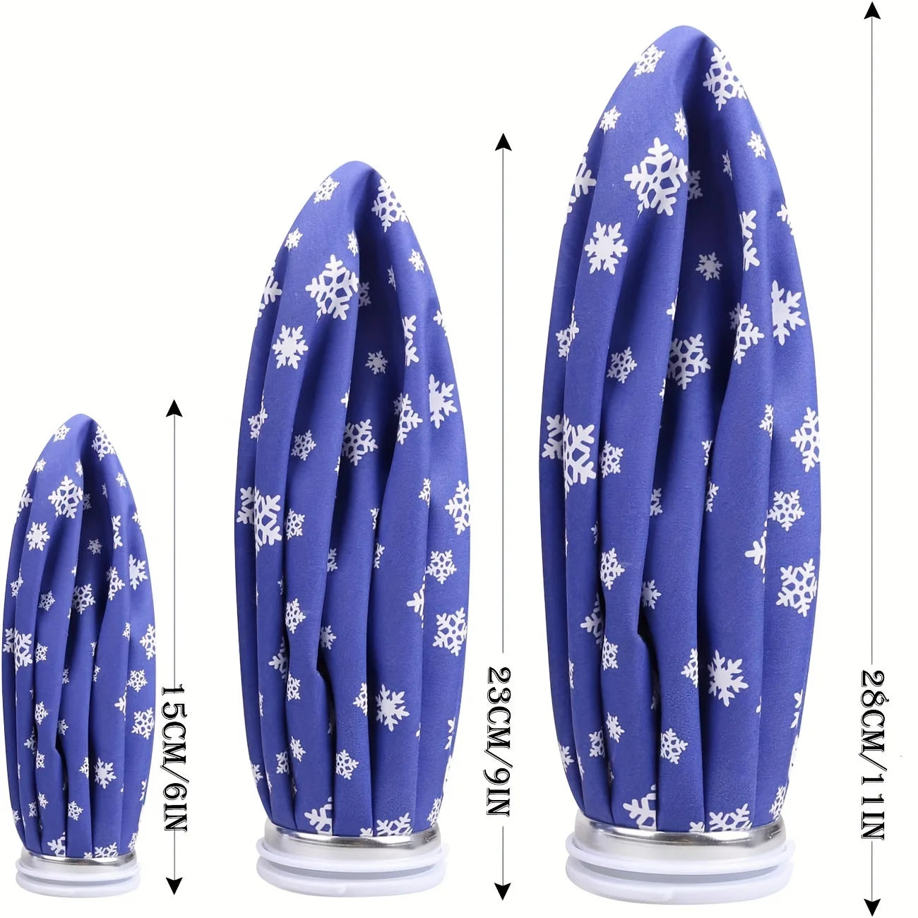 Reusable Ice Bag Set | Hot & Cold Therapy, 3 Sizes (6", 9", 11"), Compression Wrap Included