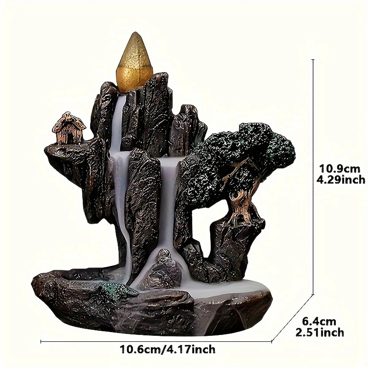 Mountain Waterfall Backflow Incense Burner with 60 Cones | StriveRiseFit