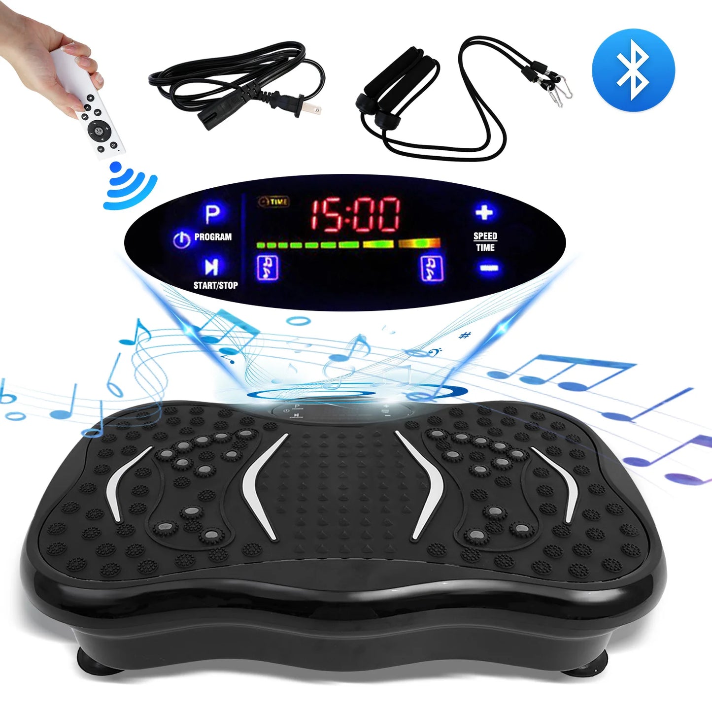 Vibration Plate Exercise Machine ~ Full Body Workout ~ Power Vibration Includes Resistance Bands ~ Fitness Equipment ~ Weight Loss