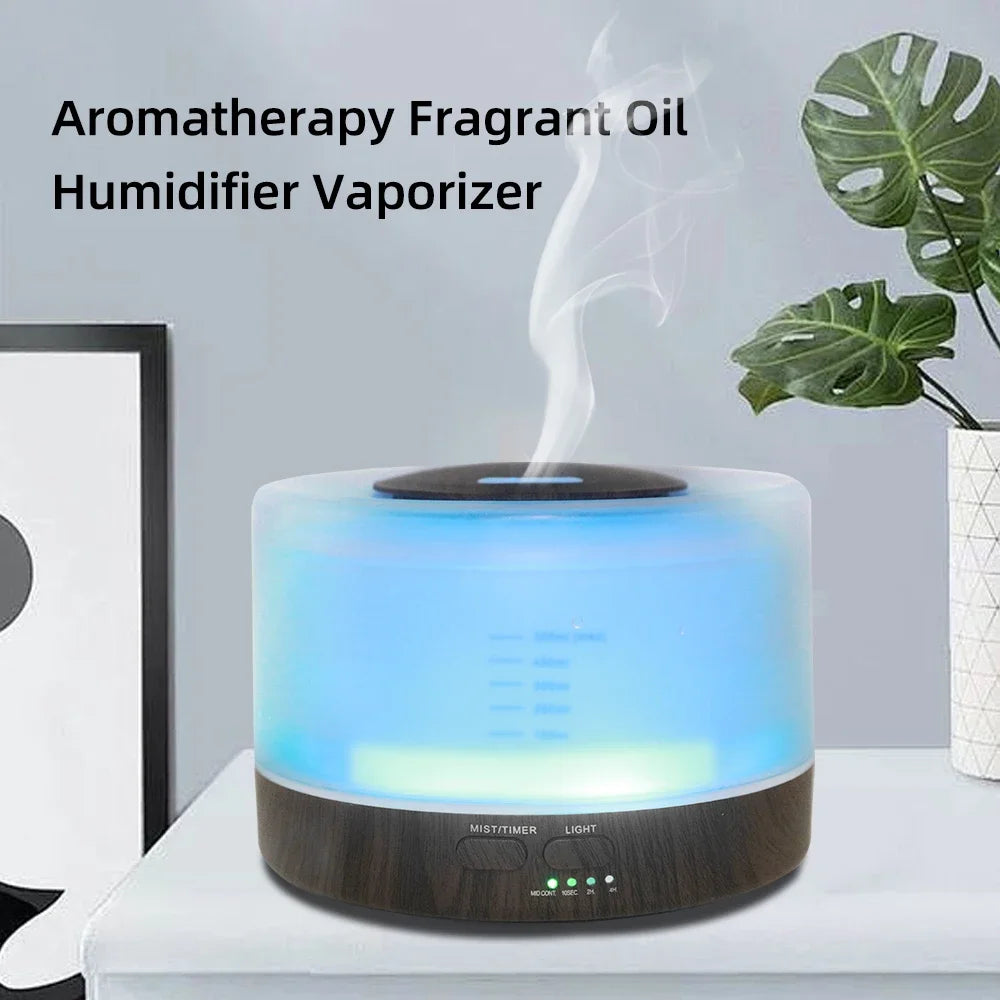 500ml Diffuser with 6 Soothing Oils, 7 Mood Lights, Auto-Off, Whisper-Quiet, Sleep & Stress Relief