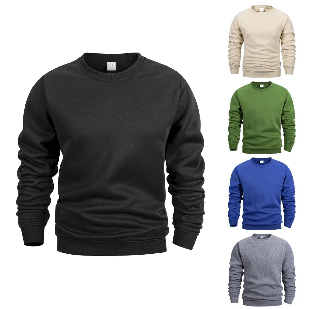 Men's Crew Neck Sweatshirts Solid Color ~ Outdoor Casual Daily Long Sleeve Pullover Sportswear