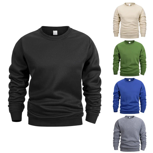 Men's Crew Neck Sweatshirts Solid Color ~ Outdoor Casual Daily Long Sleeve Pullover Sportswear