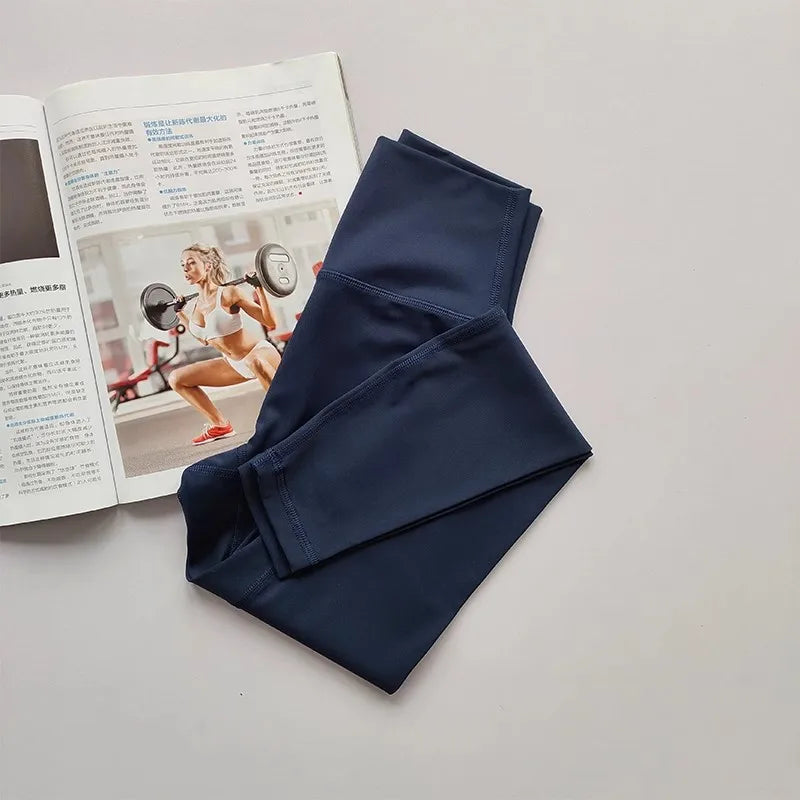 Women's High-Waist Yoga Exercise Pants Tight Fitting High Elasticity Gauntlet Line Nude Feeling Hip Lifting Gym Trousers