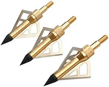 ELONG OUTDOOR 100 Grain Broadheads 12-Pack - 3 Fixed Blades for Compound, Crossbow & Recurve