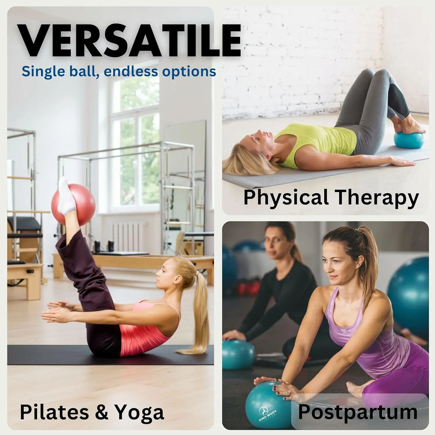 9-Inch Pilates Ball for Core Strength, Yoga, Barre & Physical Therapy | StriveRiseFit