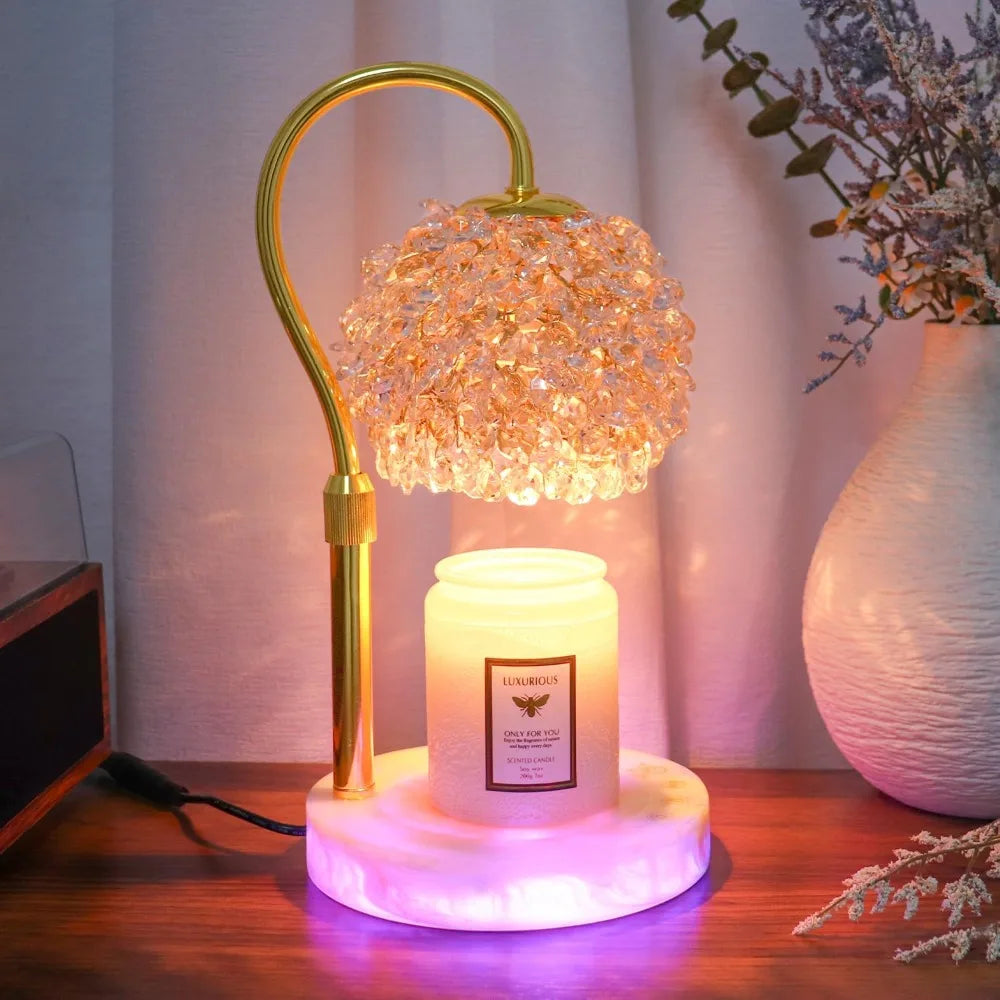 Electric Candle Lamp Warmer with RGB Mode, 312 K9  ~ Crystal Lampshade