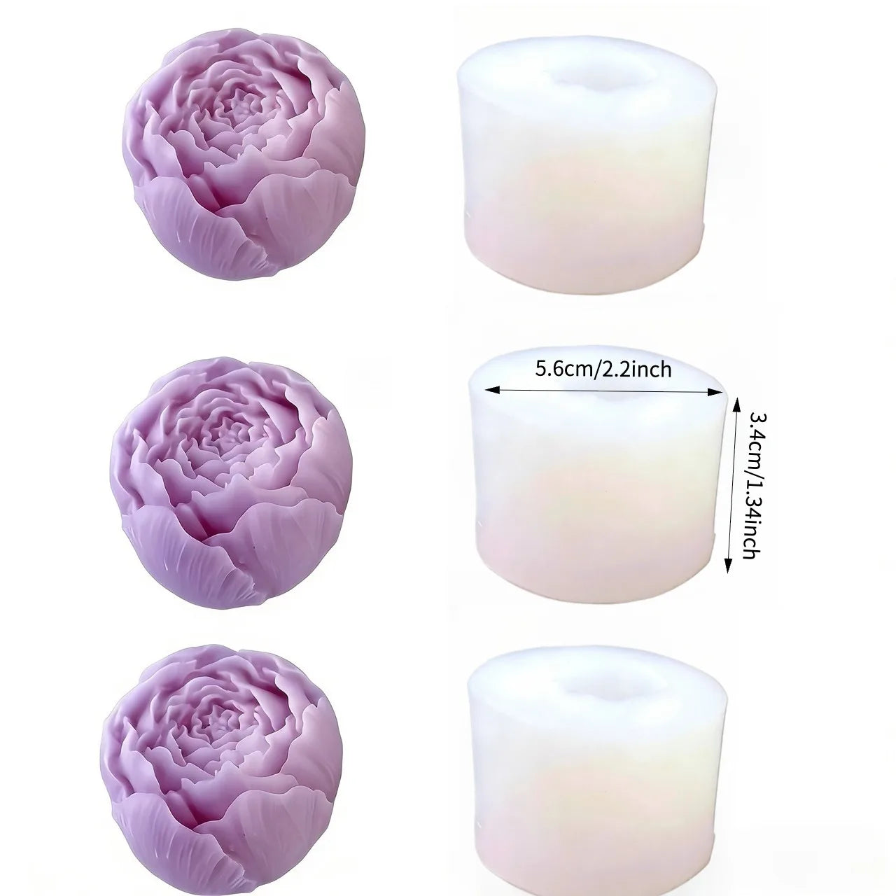 3D Rose Silicone Mold for Candles, Soap, Resin & Clay | StriveRiseFit