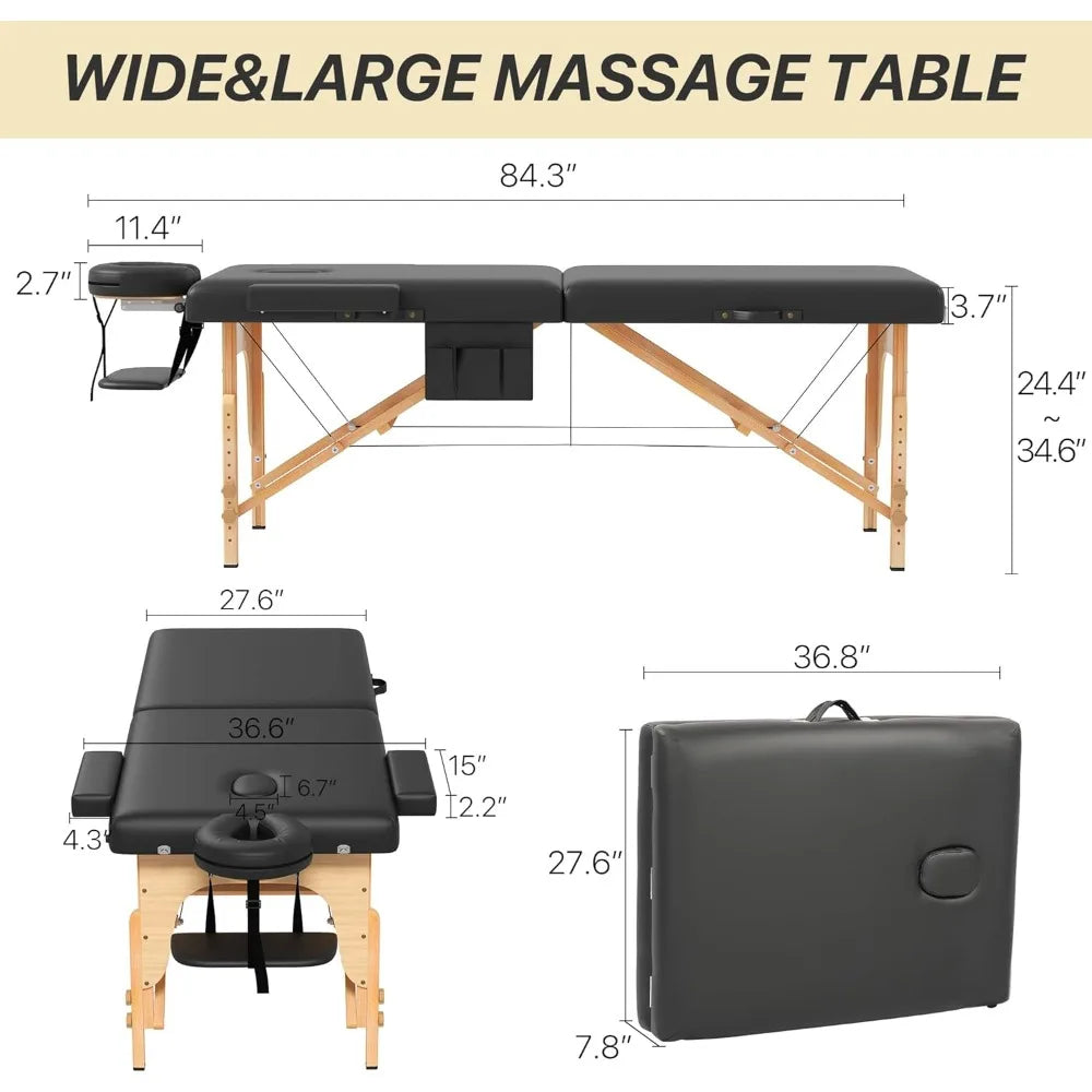 Premium Memory Foam Massage Table - 84" Portable Foldable Bed | StriveRiseFit