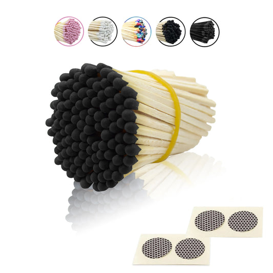 2" Black Safety Matches 100pcs - Long Wooden Matchsticks | Free USA Shipping