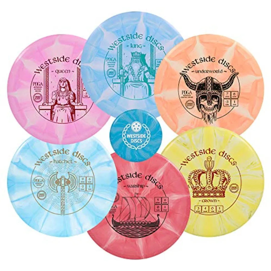 Westside Discs Origio Burst 6-Disc Golf Set, 2 Drivers, 2 Fairway, 1 Mid-Range, 1 Putter | StriveRiseFit