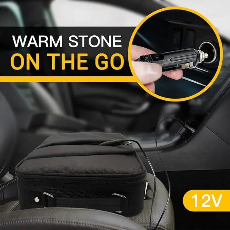 Portable Massage Stone Warmer Set, 20 Pieccs Basalt Stones, Electric Heater Kit, Hot Stones Warmer