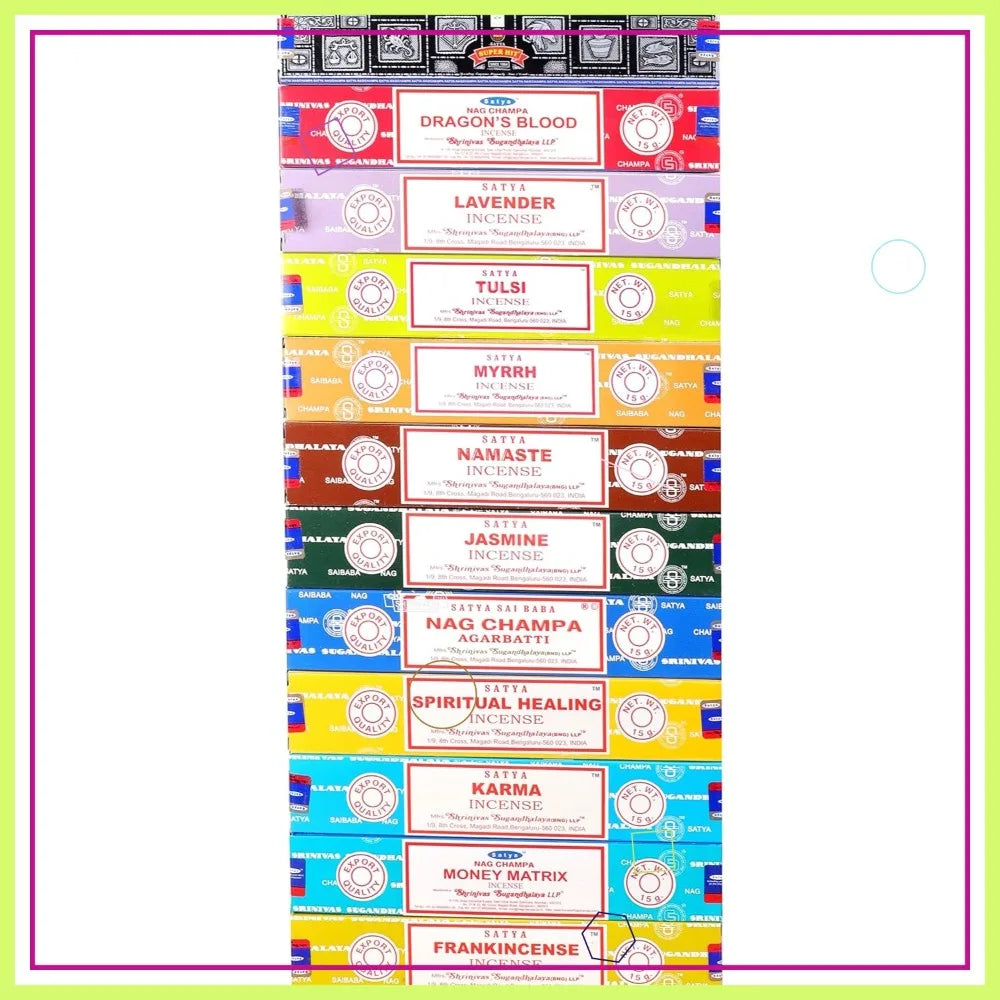 Nag Champa Incense Sticks Set 12 Scents 180g | StriveRiseFit