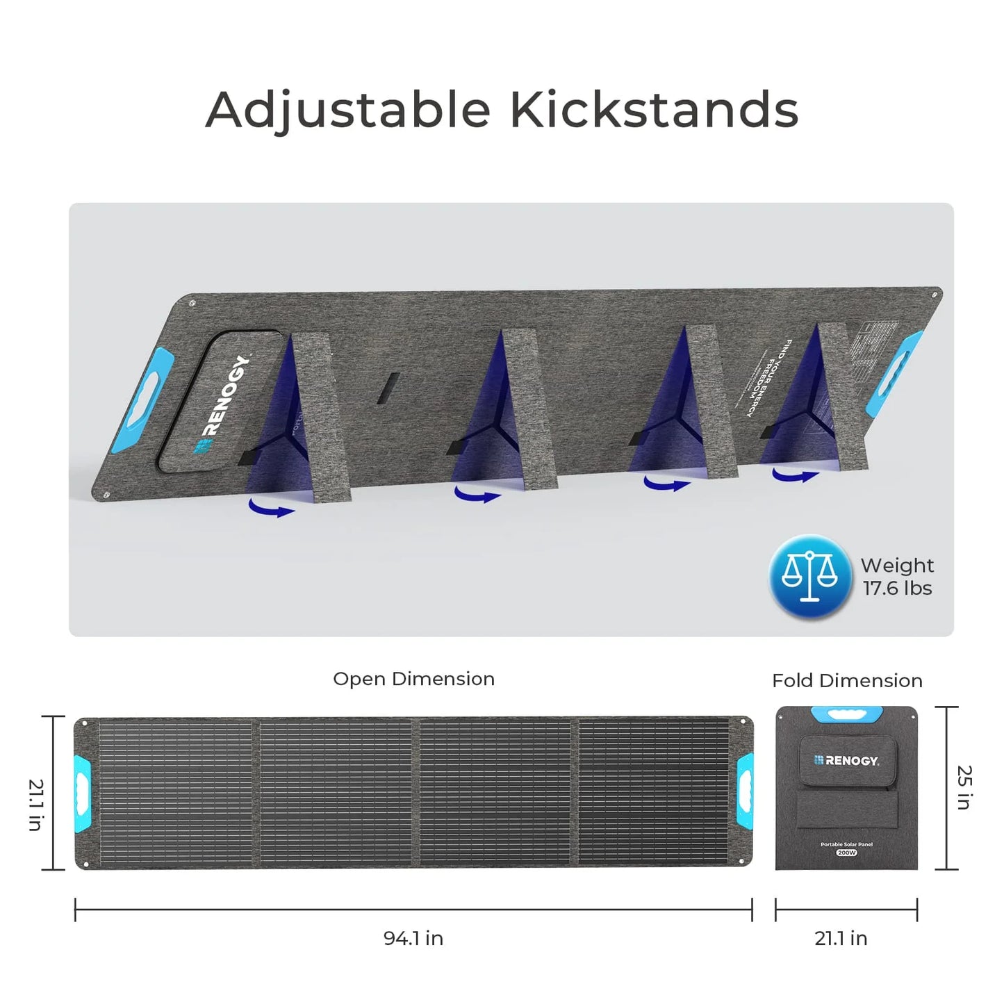 200W Portable Solar Panel | IP65 Waterproof Foldable Solar Charger for Power Stations, RV & Camping