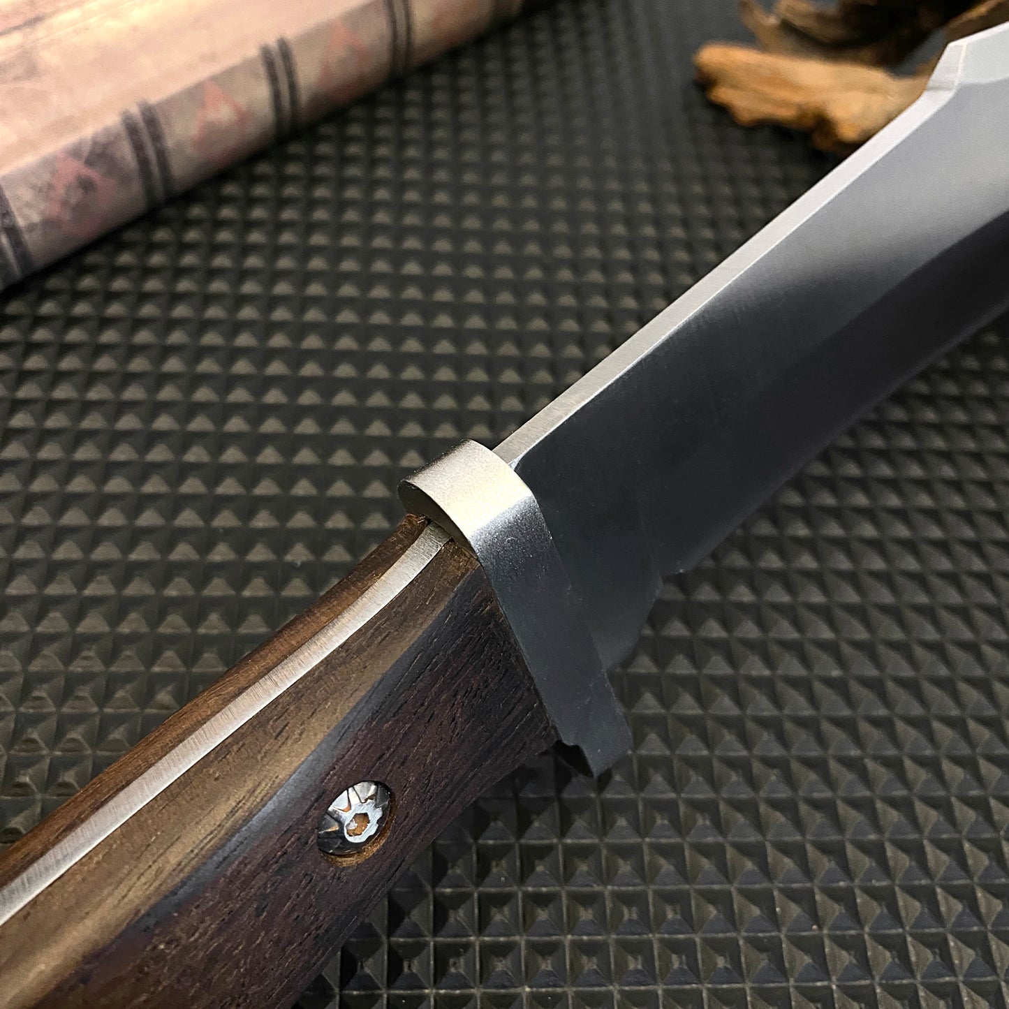 Gdekls Stainless Steel Hunting Knife with Wood Handle & Leather Sheath