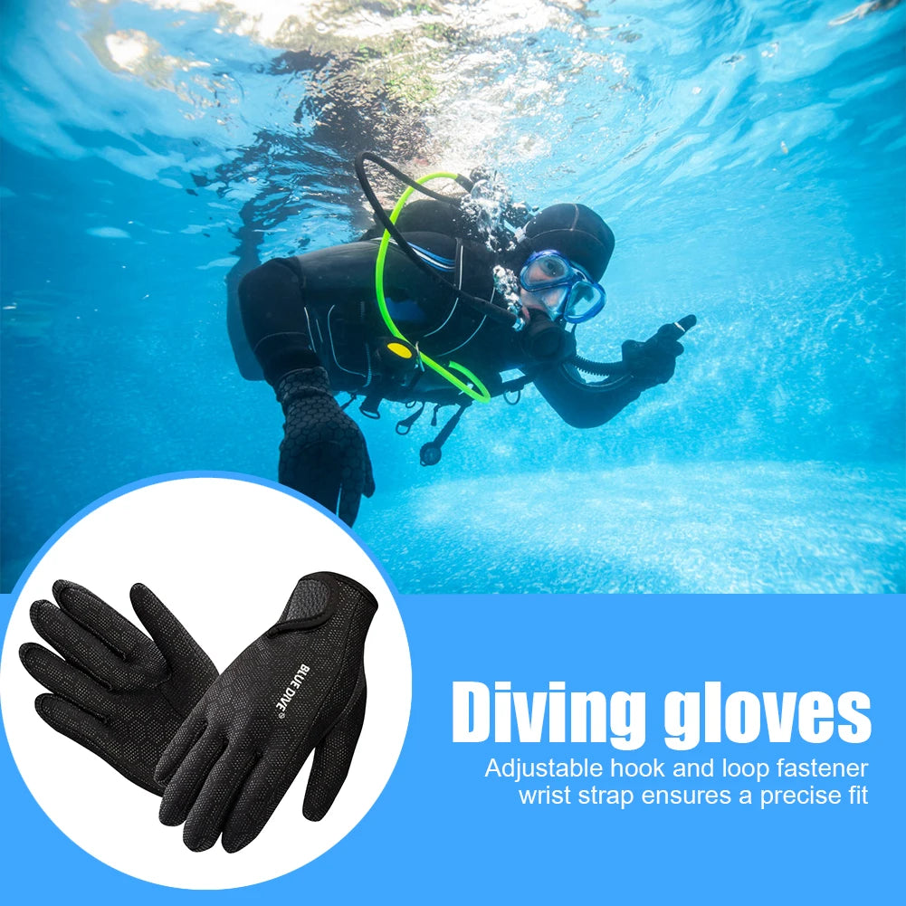 1.5mm Neoprene Gloves Adults Women Men Wetsuit Gloves Five Finger Warm Wetsuit ~ Winter Gloves for Scuba Diving, Snorkeling, Surfing