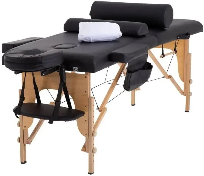 Portable Massage Table - 2 Fold Spa Bed Height Adjustable Lash Bed