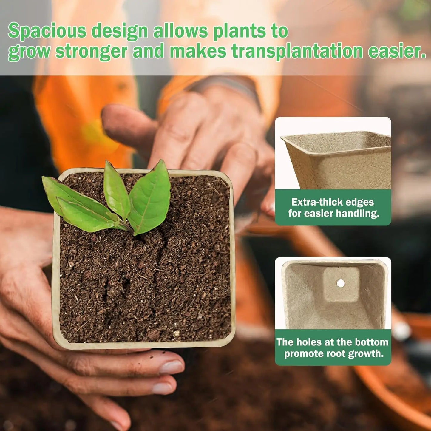 Biodegradable Peat Pots Seed Starting Kit | 70 Pots + 100 Labels | 3.15" | StriveRiseFit