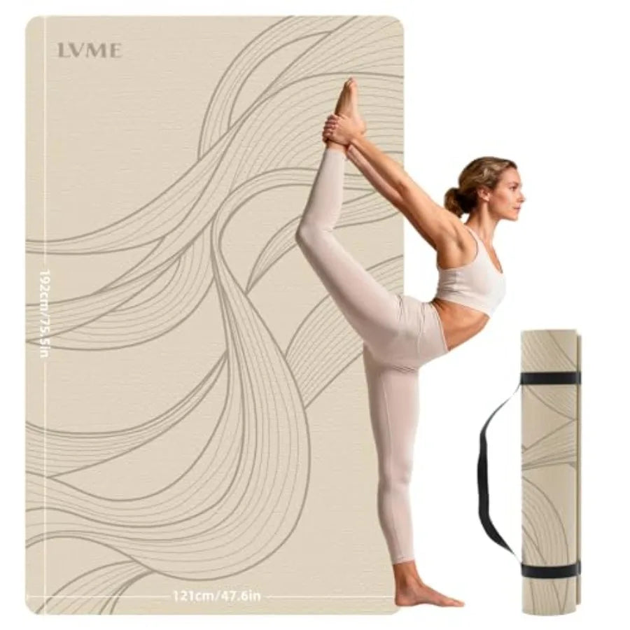 Extra Large Yoga Mat 75.5"x47.6", 10mm Thick Non-Slip TPE, 4 Colors | StriveRiseFit