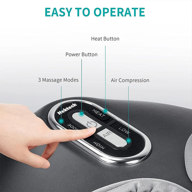 Nekteck Shiatsu Foot Massager - Heating Therapy & Air Compression
