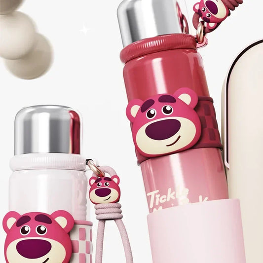 Disney Story Strawberry Bear 600ML Vacuum Flask - Double Lid Thermos Cup