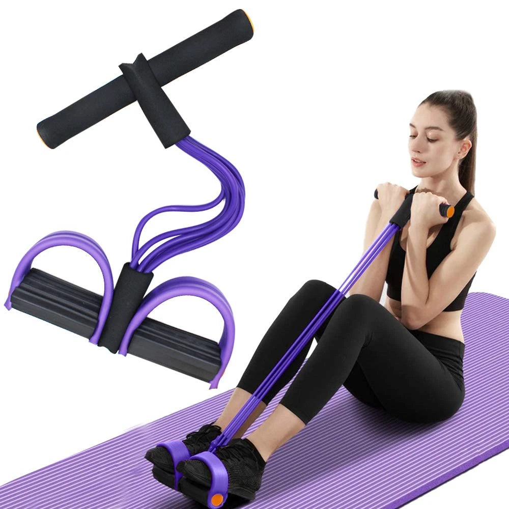 6-Tube Elastic Pedal Resistance Band for Full Body Training | StriveRiseFit